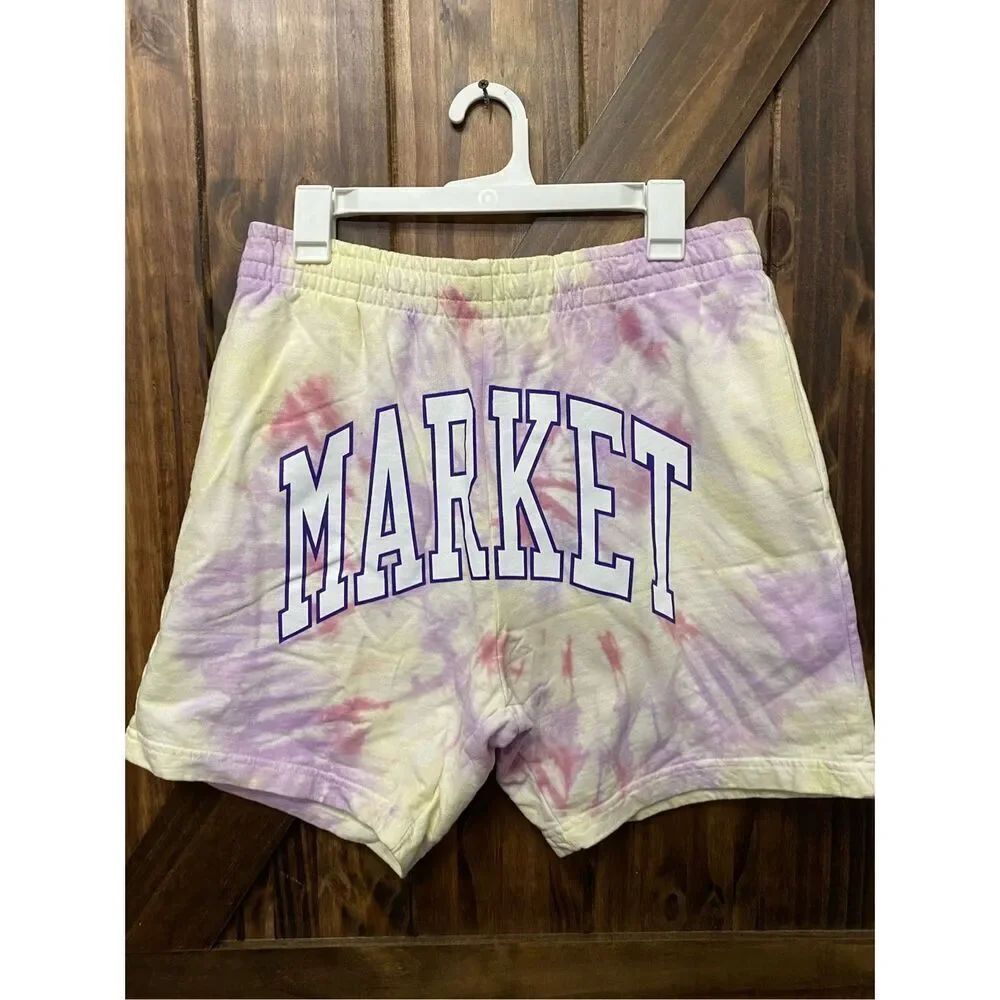 MARKET Streetwear Jogger Tie Dye Sweat Shorts Size Large